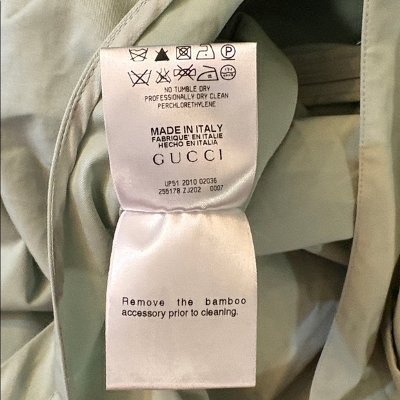 Gucci 2010 Faux Wrap Mini Dress Sage Green Bamboo Buckle IT 40 US 4/6 - Picture 8 of 9
